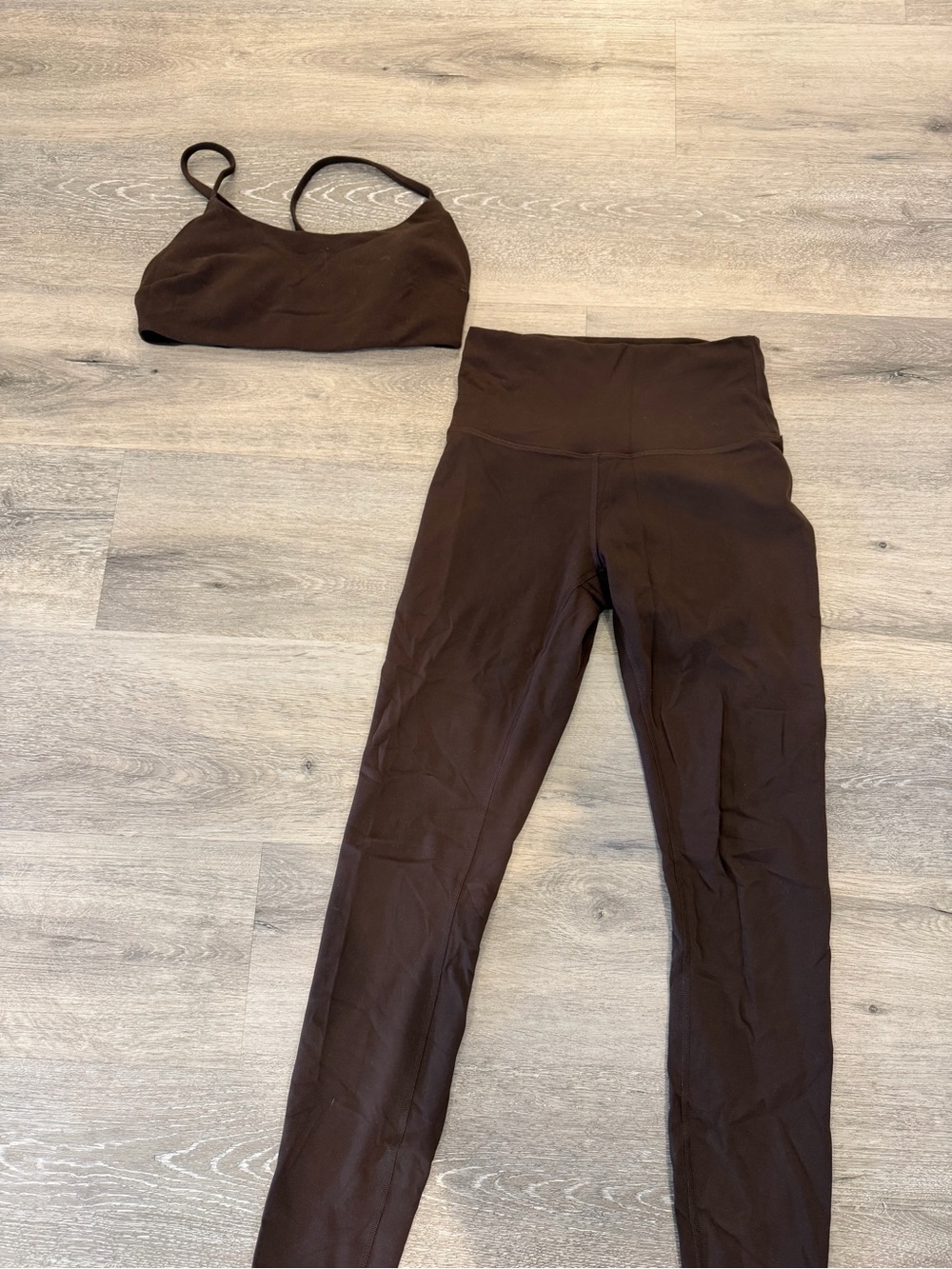 Lululemon Wunder Train Bra & Leggings Set Brown
